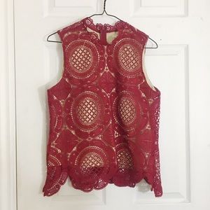 sleeveless boho lace blouse